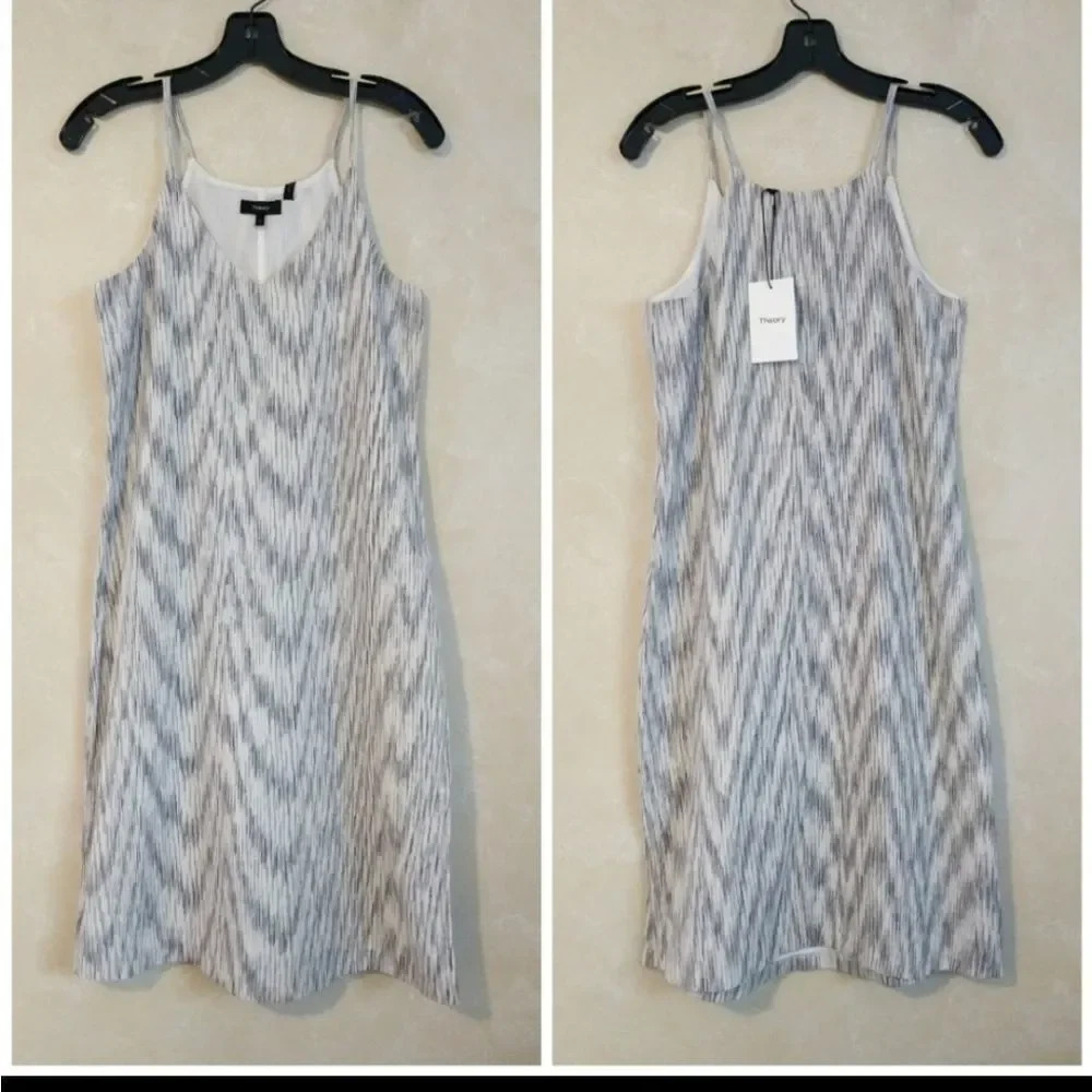 Theory Grey V Neck Kyun R 100% Cotton Dress Sz 0